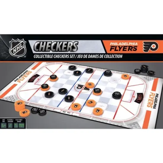 MasterPieces Officially licensed NHL Philadelphia Flyers Checkers Board Game for Families and Kids ages 6 and Up image {1}