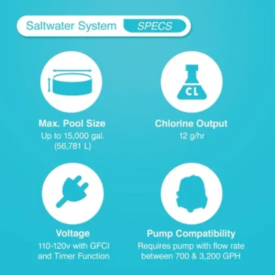 Intex 120V Krystal Clear Saltwater Pool System + Wall Mount Surface Skimmer image {3}