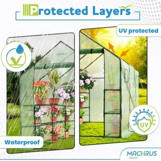 Ogrow Deluxe Walk-In Greenhouse / Bloomhouse / Seed Starter with Tiers and Shelves image {3}