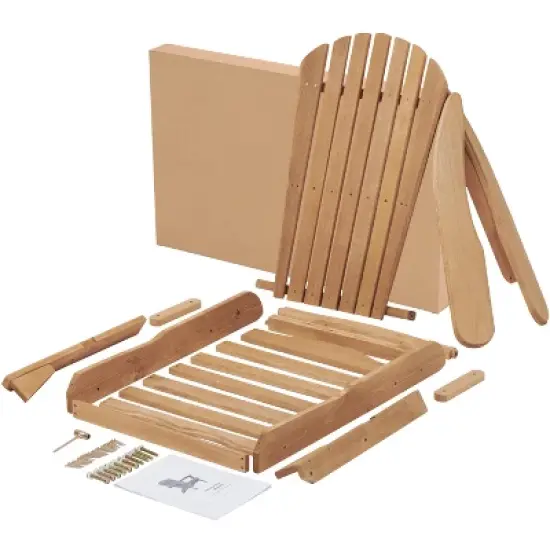 GDFStudio Hubery Classic Foldable Solid Wood Adirondack Chairs (Set of 2) image {5}