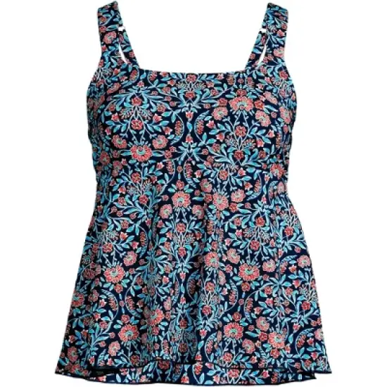 Lands' End Women's Flutter Scoop Neck Tankini Top Comfort Adjustable Straps image {13}