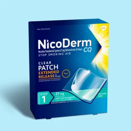 NicoDerm CQ Stop Smoking Aid Clear Patches Step 1 - 14ct image {1}