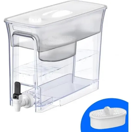 Waterdrop 35-Cup Slim Water Filter Dispenser, Large Capacity,White (with 1 Filter) image {9}