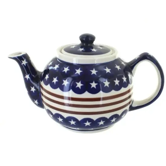Blue Rose Polish Pottery 596 Zaklady Medium Teapot image {14}