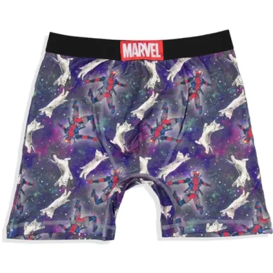 Marvel Mens' 2 Pack Deadpool Cat Symbol Boxers Underwear Boxer Briefs Black image {1}