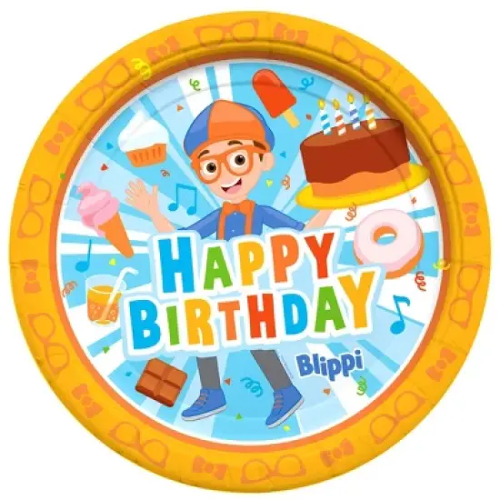Treasures Gifted Blippi Plates 9in - Blippi Party Supplies - 24 Pack image {1}