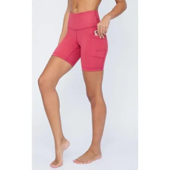 Yogalicious Womens Lux Polygiene Tribeca High Waist 7" Short with Side Pockets image {4}