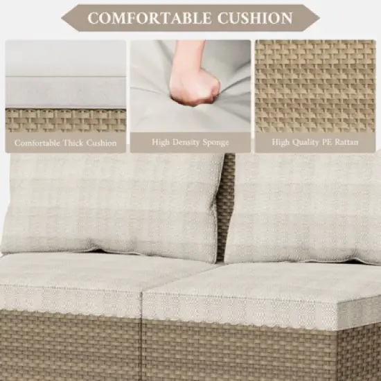 YARDSIGHT Outdoor Wicker Loveseat with All-Weather Cushions  Perfect for Patio & Garden image {3}