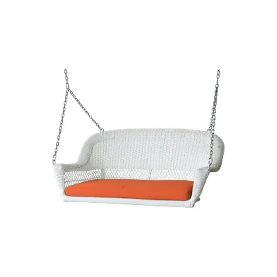 HomeStock White Wicker Porch Swing image {13}