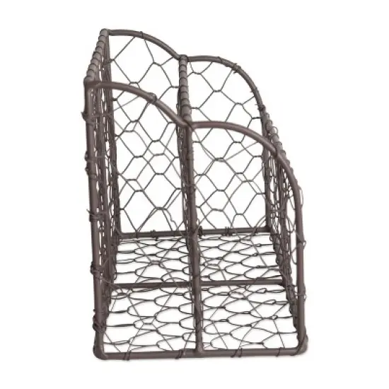 Design Imports Rustic Bronze Chicken Wire Metal Desktop Letter Holder image {6}