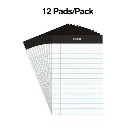 TRU RED Notepad 5" x 8" Narrow Ruled White 50 Sheets/Pad Dozen Pads/Pack (TR57338) image {2}