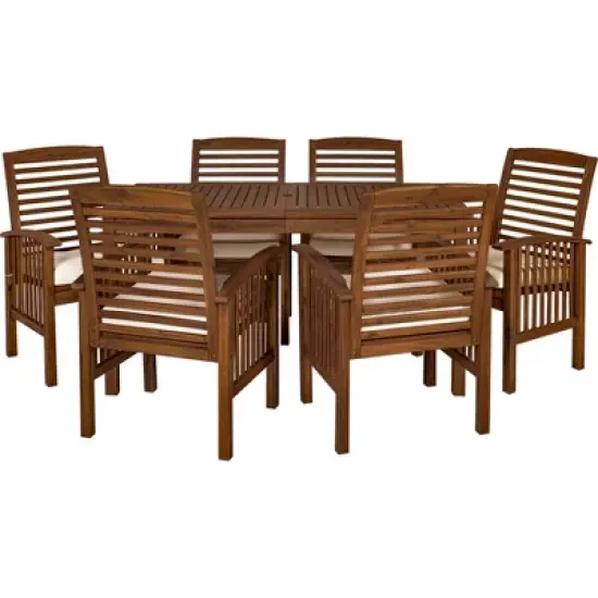 Ravenscroft 7pc Acacia Wood Patio Dining Set - Saracina Home image {2}