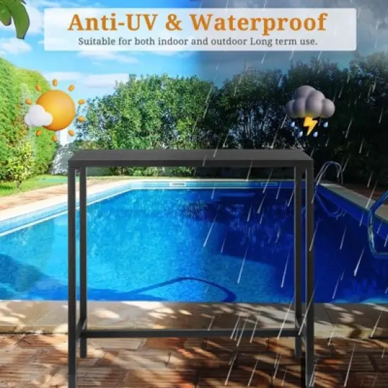 Karl Home Rectangular Metal Outdoor Bar Table image {2}