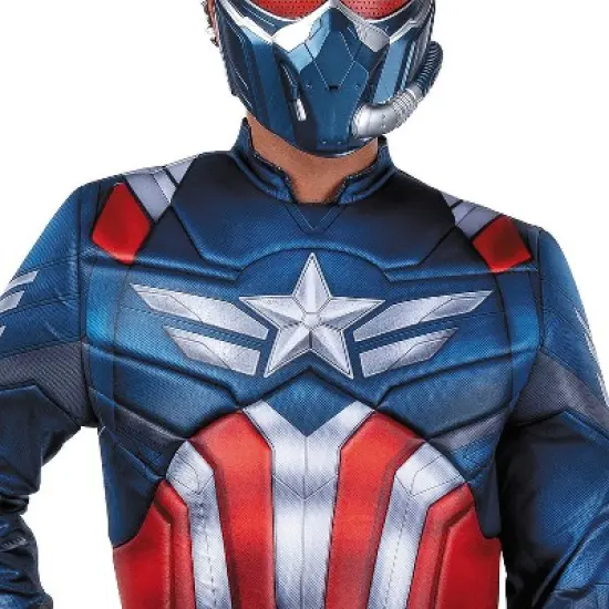 Marvel Men's Captain America Brave New World Halloween Costume Jumpsuit 2pc image {1}
