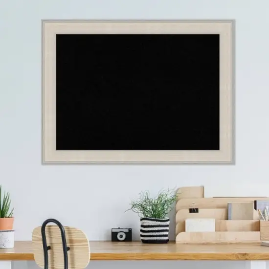 Amanti Art 32"x24" Cottage Wood Frame Black Cork Board White/Silver - : Wall Mounted Bulletin Board, Custom Framed, Home Organization image {7}