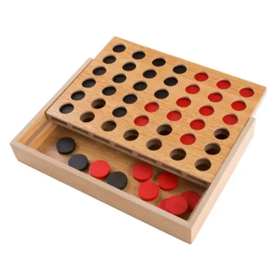 Toy Time Kids' Classic Wooden Four in a Row Game image {2}