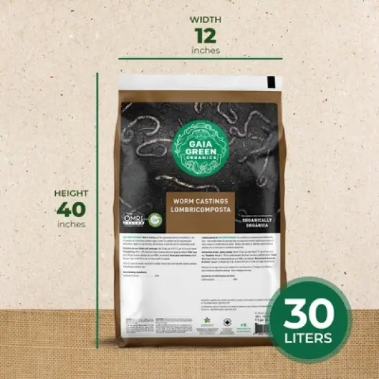 GAIA GREEN 30 Liters All-Purpose Worm Castings Powder for Improved Soil Quality, Recommended for Household Plants, Urban Gardens, Lawns & Greenhouses image {2}