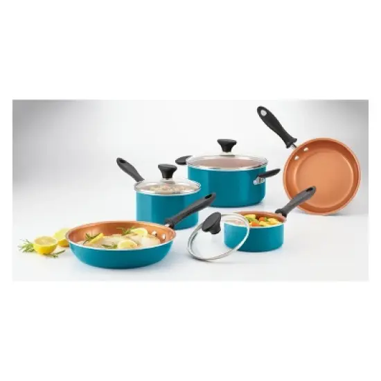 Farberware Reliance Pro 14pc Ceramic Nonstick Cookware Set with Prestige Tools Aqua: Gas & Electric Safe, Rust-Resistant image {13}