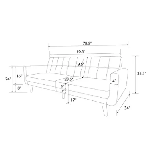 Fiore Modern Futon Faux Leather - Room & Joy image {13}