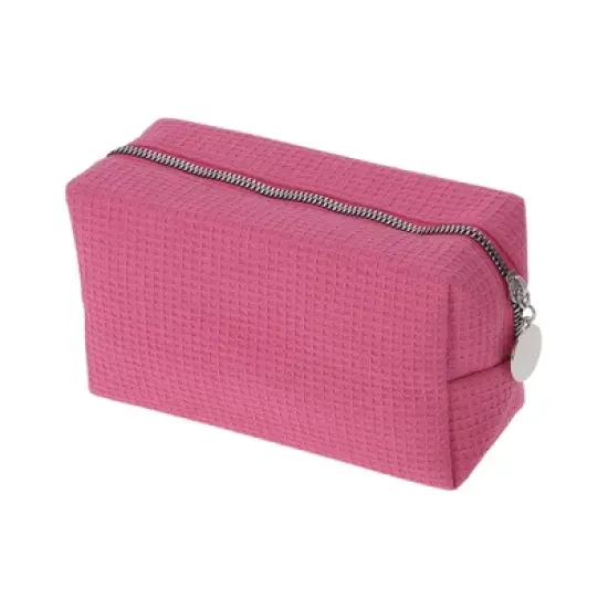 Unique Bargains Waffle Plaid Pattern Makeup Bag for Travel 1 Pc image {9}