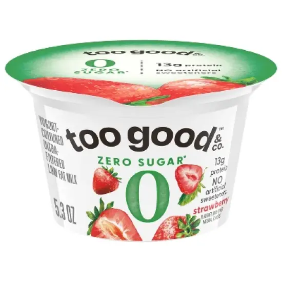 Too Good & Co. Zero Sugar Strawberry Yogurt - 5.3oz image {7}