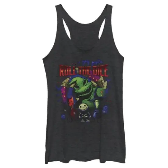 Women's The Nightmare Before Christmas Halloween Oogie Roll The Dice Racerback Tank Top image {3}