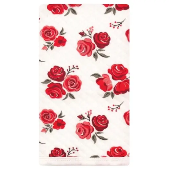 Hudson Baby Infant Girl Quilted Burp Cloths 10pk, Rose Leopard, One Size image {1}