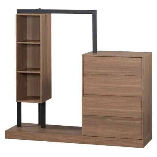 Bella Depot Dressers Wardrobe  with 4 Drawers and 3 Shelves image {11}