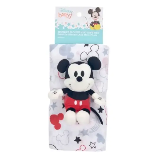 Lambs & Ivy Mickey Mouse Swaddle Blanket & Plush Infant Gift Set - 2pk image {5}