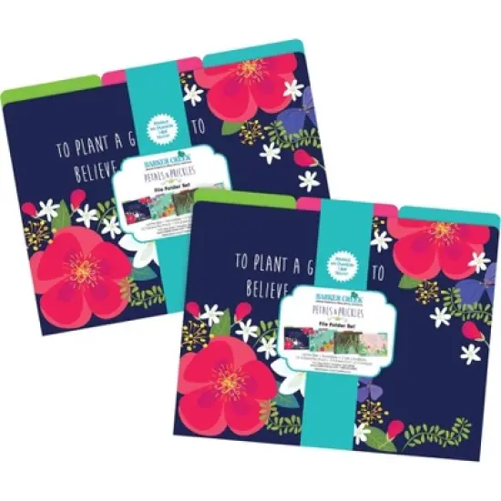 Barker Creek Petals and Prickles 14pt Letter-Size File Folders Multi-Design Set 24 per Set: Stationery, Top Tab, 50 Sheet Capacity image {2}