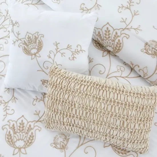 Modern Threads Marie Claire 8 Piece Willow Embroidered Botanical Comforter Set. image {4}