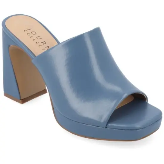 Journee Collection Womens Ezzlynn Structured Heel Slip On Platform Sandals image {10}