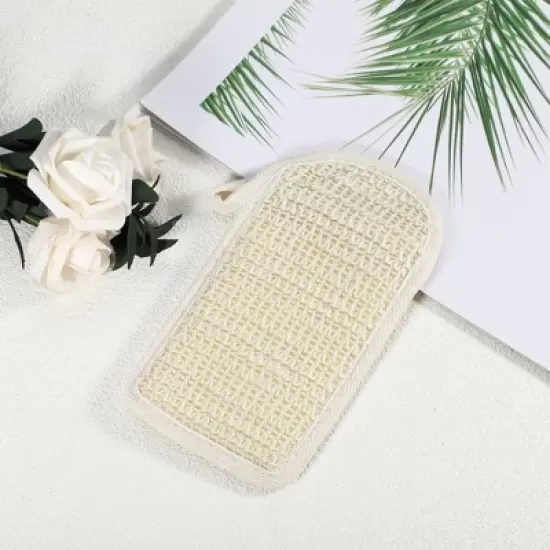 Unique Bargains Jute Bath Brush for Shower 5.51"x3.94" Beige 1 Pc image {5}