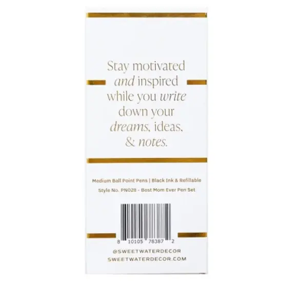 Sweet Water Decor Best Mom Ever Metal Pen 3pc Set image {2}