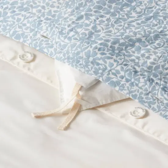 Traditional Floral Printed Cotton Duvet Cover & Sham Set Blue - Threshold&trade; image {3}