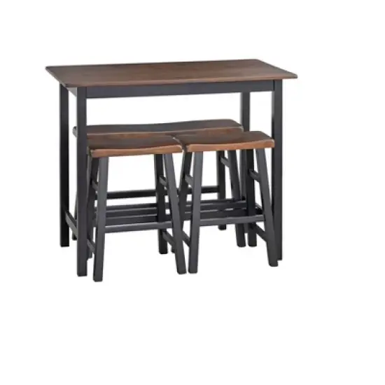 4pc Galena Counter Height Dining Set Walnut/Black - Buylateral image {3}