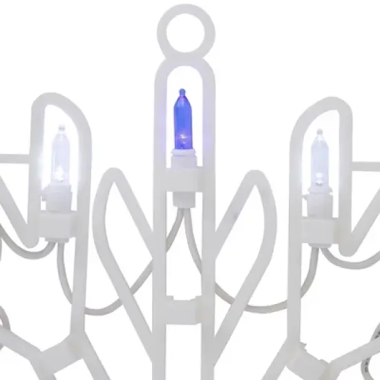 Northlight LED Lighted Snowflake Christmas Window Silhouette - 15" - Pure White and Blue image {4}