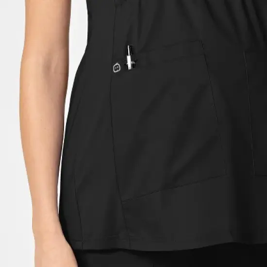 Wink WonderWORK Maternity Mock Wrap Scrub Top image {6}