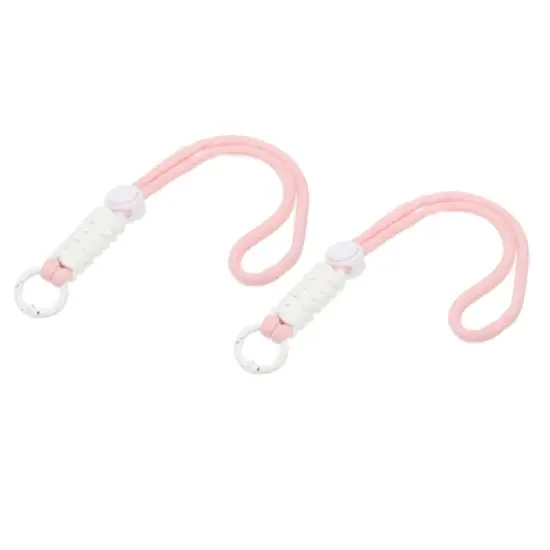 Unique Bargains Adjustable Hanging Braided Strap with Spring Ring Paracord Lanyard Keychains 2 Pcs image {5}