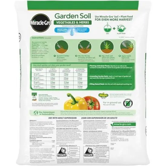Miracle-Gro Garden Soil Vegetables and Herbs, 1.5 cu ft image {2}