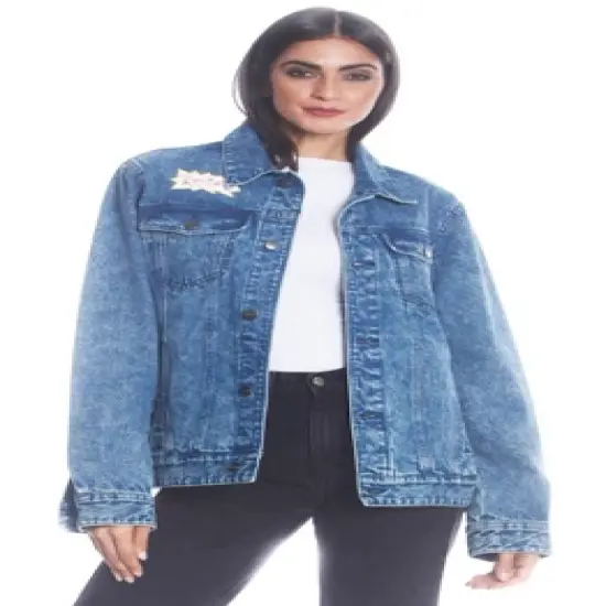 Members Only Women's Chuckie Nickelodeon Denim Oversized Jacket image {3}