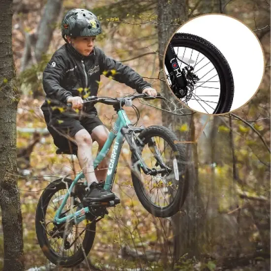 INFURNIC Bicycles, 20 Inch Mountain Bike for Kids, 21-Speed Mountain Bike with Rear V-Brake, Green, 54"*23"*31.5" image {2}