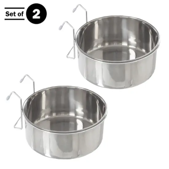 Pet Adobe Stainless-Steel Hanging Dog Bowl Set image {3}
