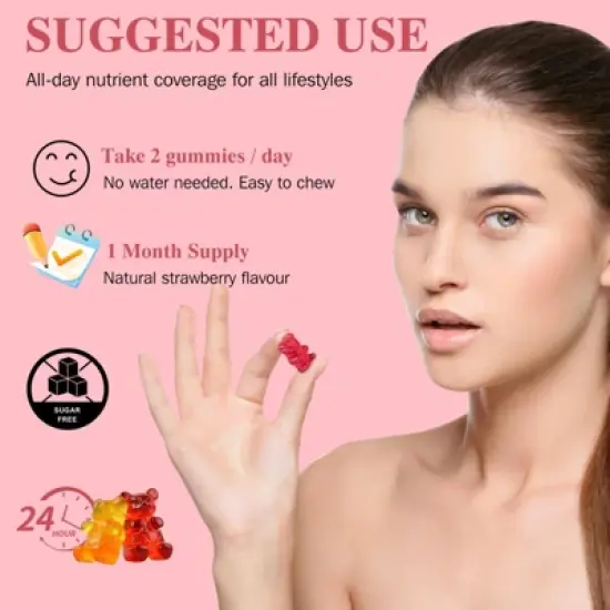 Lukaree High Absorption Magnesium Glycinate 500mg & Potassium Citrate 200mg - Chewable Gummy for Calm Mood & Energy - 60 Count image {6}