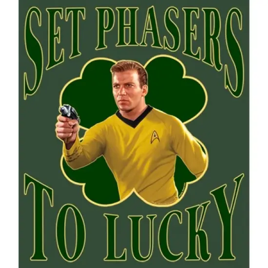 Junior's Star Trek: The Original Series St. Patrick's Day Captain Kirk Set Phasers to Lucky Festival Muscle Tee image {1}