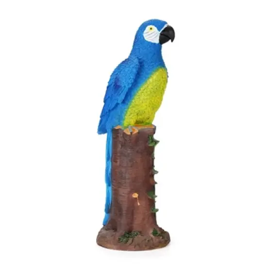 Techko Maid Parrot Blue Solar Outdoor Garden Statue Decor with Spotlight image {6}