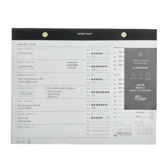 russell+hazel 8"x10" 2025-2026 Consciously Curated Desk Calendar Ivory image {4}