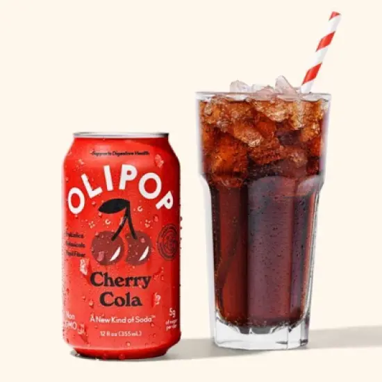 OLIPOP Cherry Cola Soda - 12 fl oz can image {6}