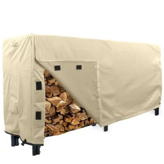 KHOMO GEAR 8-Foot Log Rack Cover &ndash; Waterproof Heavy Duty Firewood Storage Protector &ndash; Beige &ndash; Fits 8ft Log Racks, Durable Outdoor Cover for Firewood image {8}