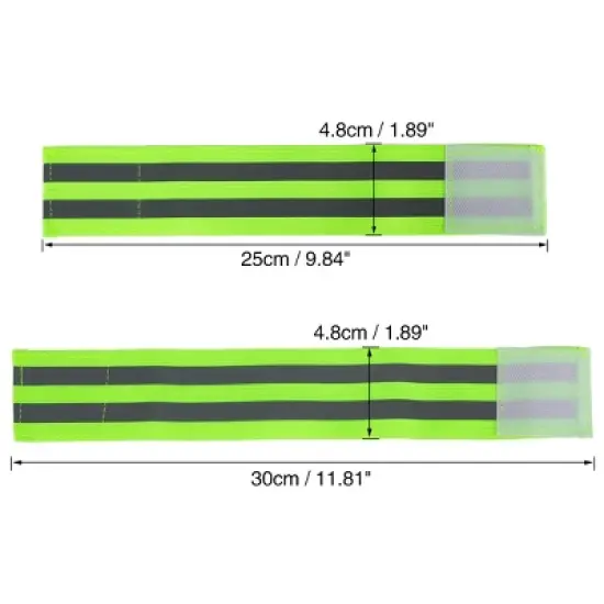 Unique Bargains Reflective Bands for Wrist Ankle Reflective Wristbands Slaps High Visibility Night Riding Reflector Tape Straps Bracelet Green 4 Pcs image {3}